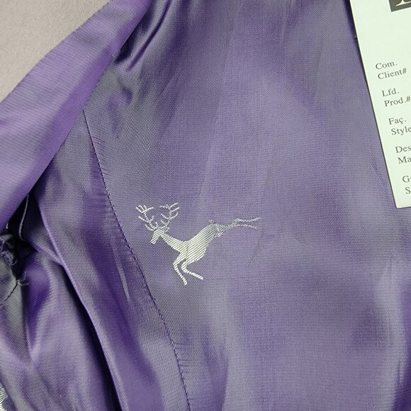 Algo Wool Blend Ruffle Collar Jacket Womens Size Unknown Lavender Purple Lined - Picture 5 of 14
